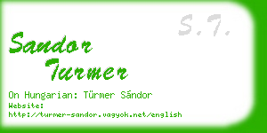 sandor turmer business card